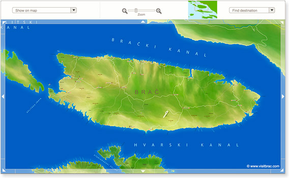 Map of Island Brač